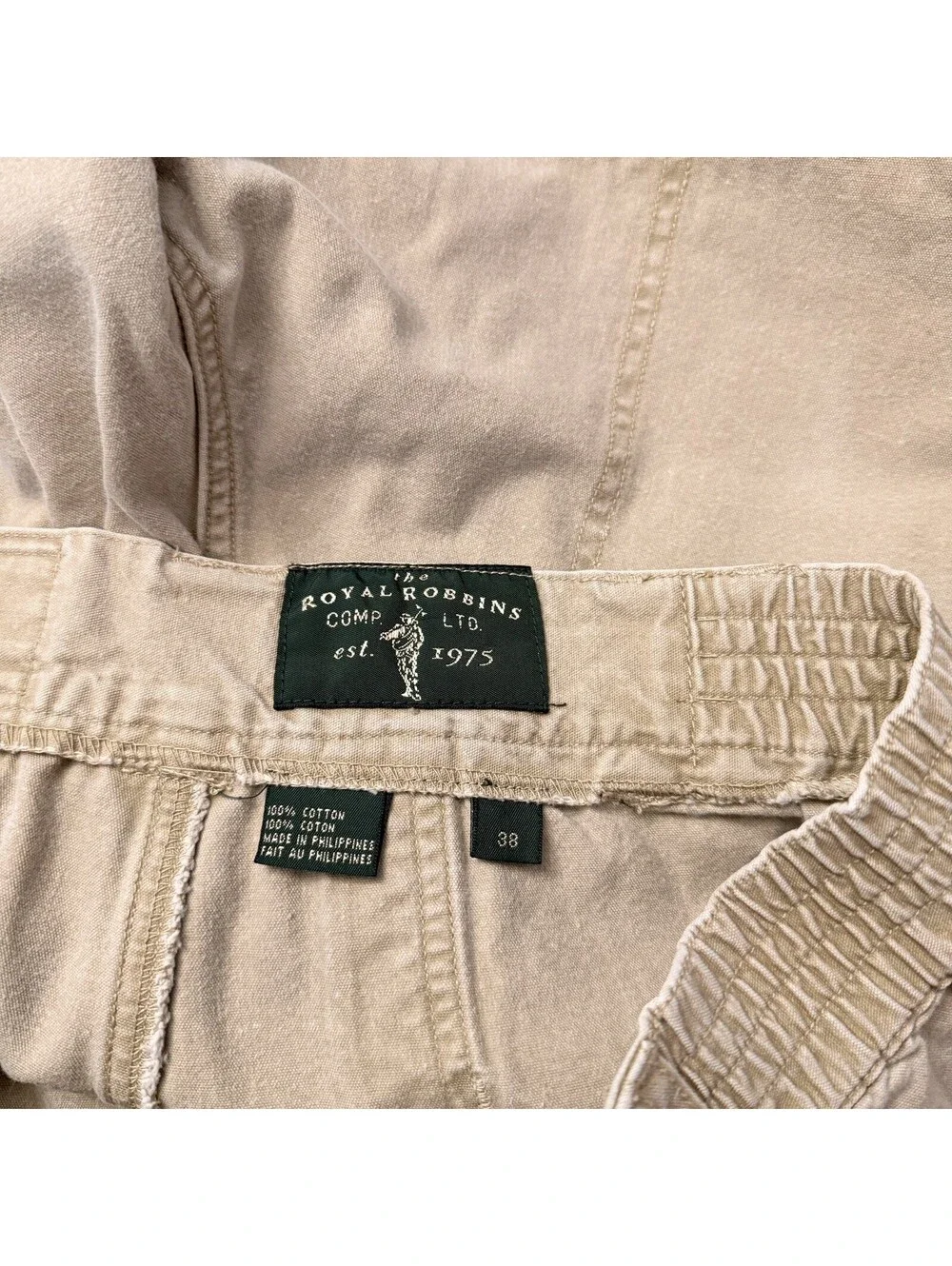 Royal Robbins Vintage Khaki Cargo Utility Hiking Shorts Size 38
